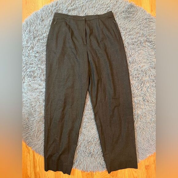 Piazza Sempione Dark Gray Wool Dress Pants Size L Made in Italy - Picture 1 of 6